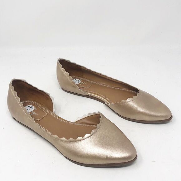 CROWN VINTAGE | Brushed Gold Metallic Look Flat Slip On Shoes Women’s Size 6.5 - Picture 8 of 11